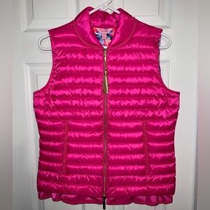 NWT Lilly Pulitzer Hot Pink Winter Puff Vest Size Small
